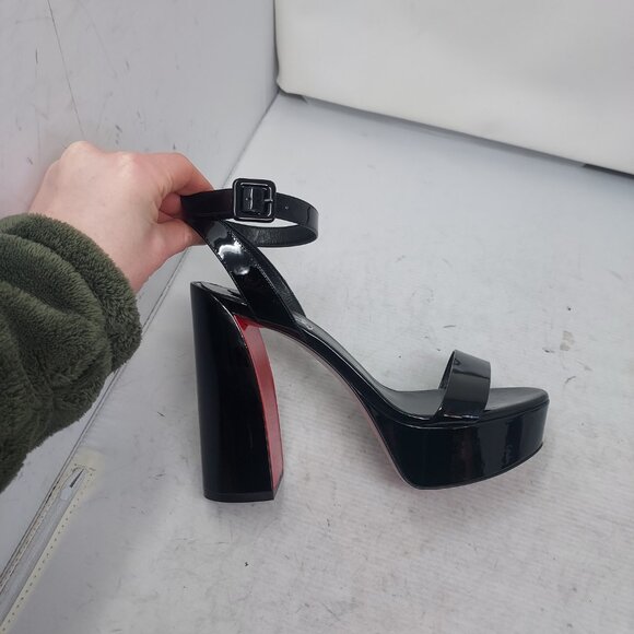 Christian Louboutin Movida Sabina Black Patent Platform Sandal - Picture 3 of 12